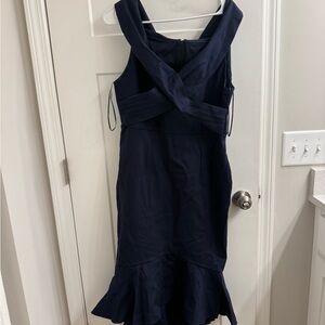 Elegant Navy Blue Sleeveless Dress